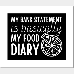 My Bank Statement Is Basically My Food Diary Pizza Design Posters and Art